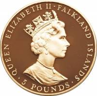 (№1992km36b) Монета Фолклендские Острова 1992 год 5 Pounds (10-летию освобождения)